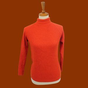 Vintage Turtleneck Zip Up Thin Knit Sweater Top M